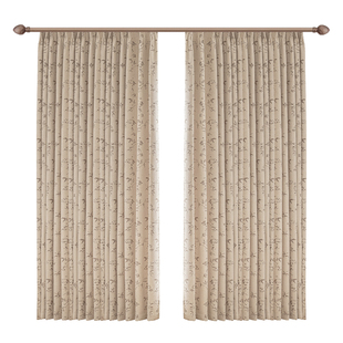 宋式美学窗帘遮光雪尼尔客厅高级感卧室高端色织提花竹子新中式双