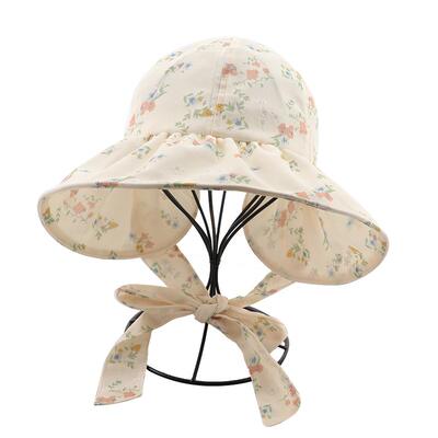 大帽檐女宝宝甜美可爱防晒遮阳帽