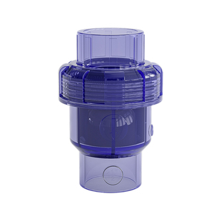 透明PVC单活接止回阀鱼缸塑料单向阀止逆阀1止水阀2寸20 25 32 40