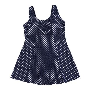 出欧美时尚波点女士连体泳衣修身显瘦大码游泳衣成人裙式温泉泳装