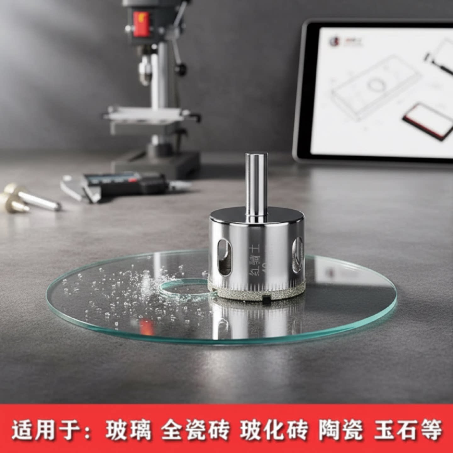 红骑士玻璃开孔器瓷砖玻化砖打孔钻头手电钻陶瓷金刚砂石材开孔器图片