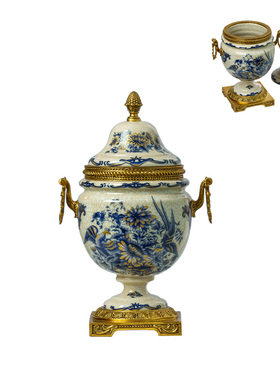 法式新中式陶瓷罐软装氛围感摆件客厅装饰储物收纳艺术摆件C6356