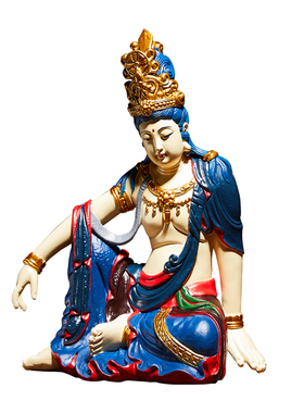 自在观音木雕水月观音树脂禅意摆件玄关茶空间高端摆件