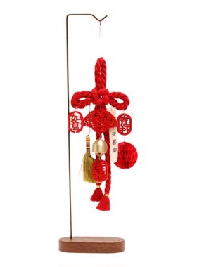 手工木牌万字结铃铛挂件乔迁门把手挂件装饰搬家新居布置入宅仪式