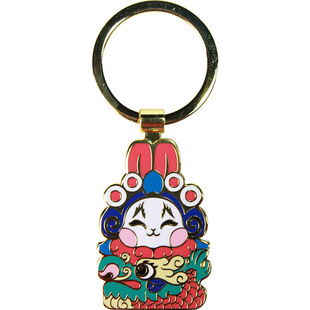 吉兔坊金属钥匙扣挂件老北京兔儿爷十二生肖男女背包可爱兔爷装饰