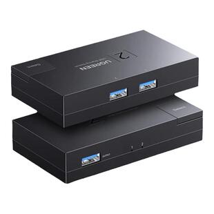 绿联usb切换器二进一出一分二两台双电脑共用一台打印机扫描仪键盘鼠标u盘一进二出两进连接线分线分配共享器