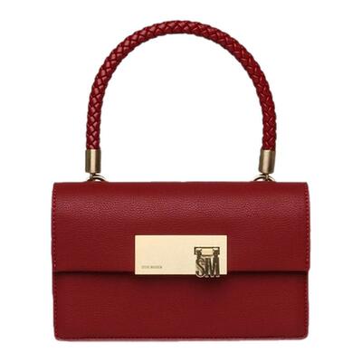 [25秋冬新款]Steve Madden思美登BNESTA编织手柄红色斜挎包盒子包