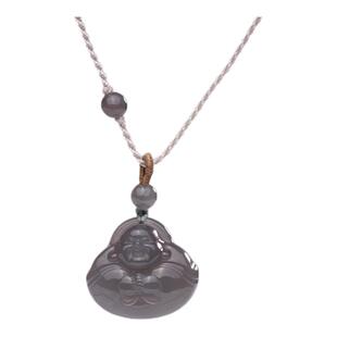 金玉良缘【烟紫抱抱佛】烟紫和田玉弥勒佛吊坠项链佛牌佛公玉坠