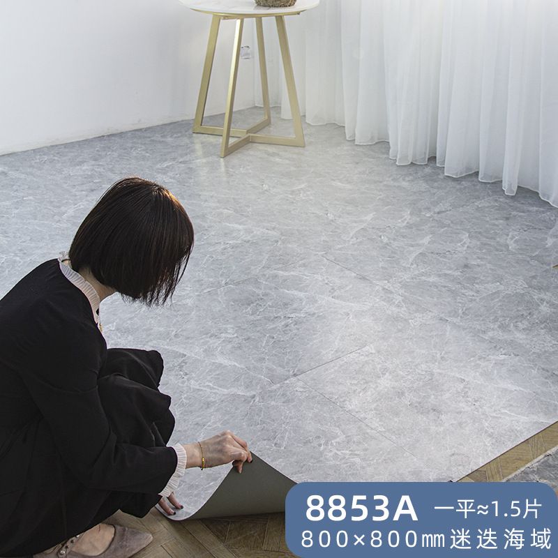 顺丰20-60KG亮面800*800pvc地板贴自粘仿大理石自粘地板贴纸家用