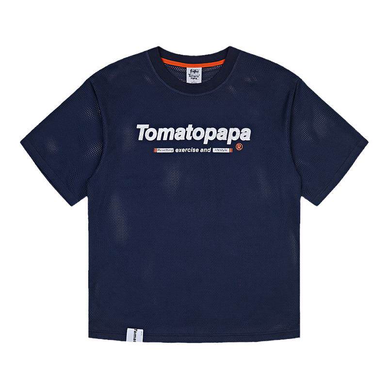 TOMATOPAPA夏短袖T恤圆领网面透气宽松健身运动训练体育男子上衣