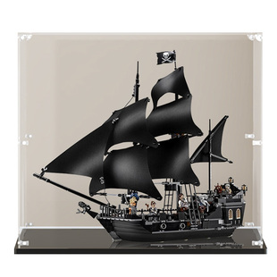 适用加勒比海盗黑珍珠号4184亚克力展示盒手办积木模型透明防尘罩