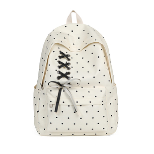 2026新款日系ins小众书包初中生女生高颜值小学生波点双肩背包女