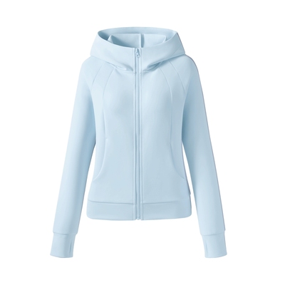 真维斯蓝色外套女款韩系连帽开衫