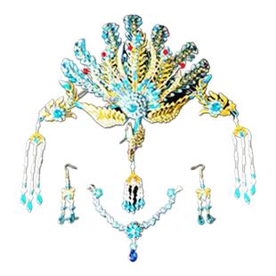 戏曲正凤头饰花旦角头套大全黄梅戏女儿国王凤冠古装汉服凤凰钗簪