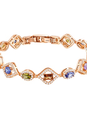 阿吉豆手链女彩色多巴胺彩虹手串