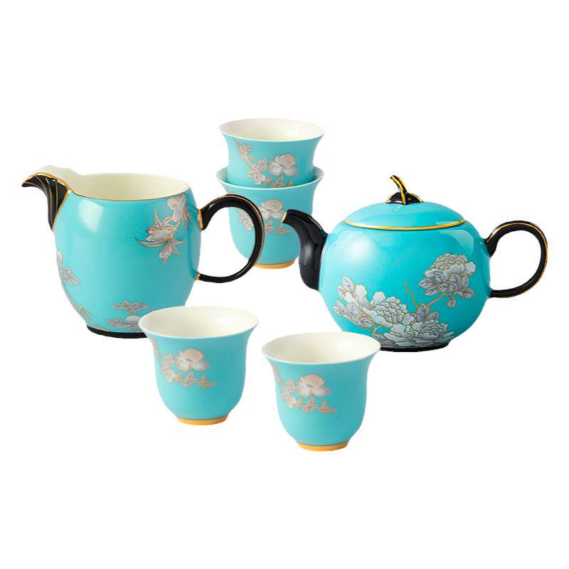 永丰源水墨牡丹陶瓷功夫茶具套装