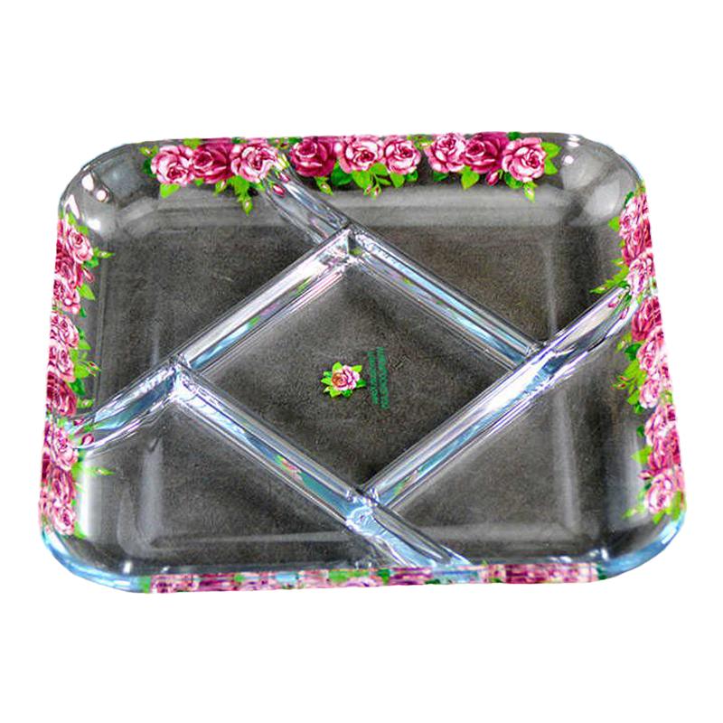 韩国围炉煮茶盘钢化玻璃零食盘客厅糖果瓜子干果水果小点心分隔盘