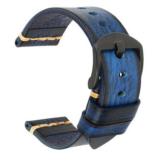 地头手表表带真皮男牛皮复古手工表带适用欧米茄浪琴雷达豪雅表带