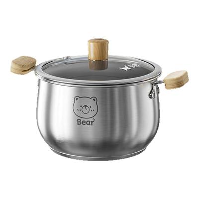 双枪316L不锈钢汤锅0涂层