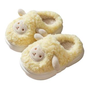 EVA绵羊儿童棉拖鞋男童女童防滑秋冬季新款室内冬天宝宝包跟棉鞋