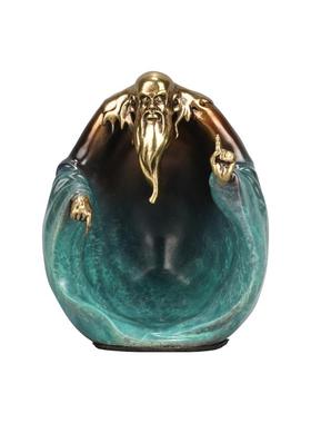 纯黄铜老子摆件博大精深