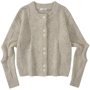 The fewfew x DairyDiary「Checkerboard」燕麦色彩点围巾开衫