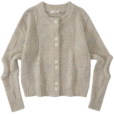 The fewfew x DairyDiary「Checkerboard」燕麦色彩点围巾开衫