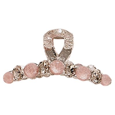 高级感气质水钻珍珠粉色抓夹2025新款后脑勺盘发鲨鱼夹子头饰发夹