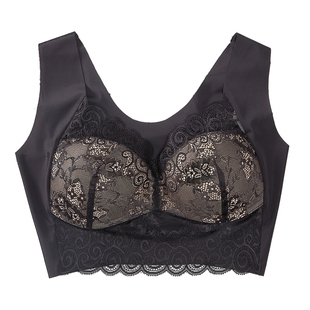 超舒服~~ 大码薄款内衣女胖mm200斤聚拢无钢圈运动无痕防震美背