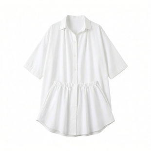 Shirt Tops And Loose Mini Shorts Suit Outfits Streetwear