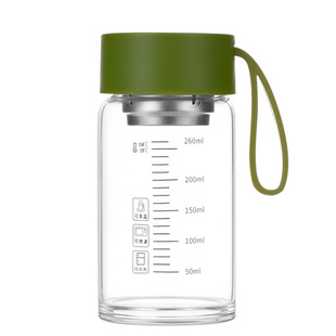 高颜值食品级玻璃杯女泡茶杯子男款高硼硅玻璃水杯耐高温便携式