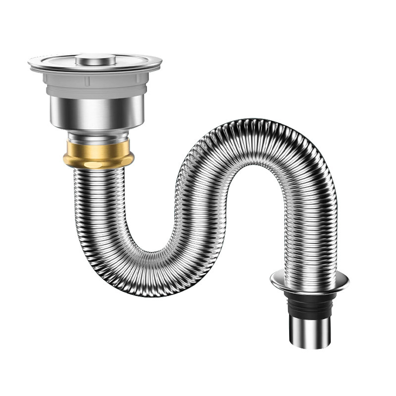 厨房洗菜盆下水管配件洗碗池水槽排水管不锈钢下水器防臭神器套装