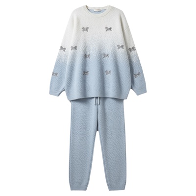 冬季加厚加绒保暖睡衣套装可外穿