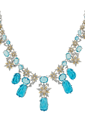 LAMUANA蓝星熔岩系列高级奢华设计感彩色礼服气质项链颈链礼物女