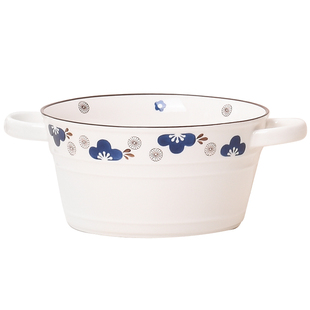 双耳汤碗大号家用2024新款陶瓷餐具10英寸大碗泡面螺蛳粉碗盛汤盆