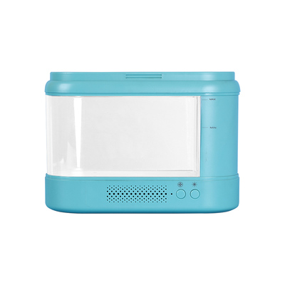 桌面迷你鱼缸净化空气七彩照明