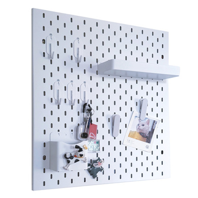 金属洞洞板定制尺寸免打孔lu墙面收纳展示架包管道装修置物架挂板