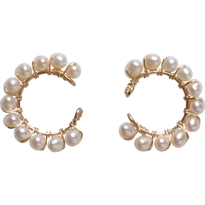 JWOO美国14K包金淡水珍珠耳骨夹