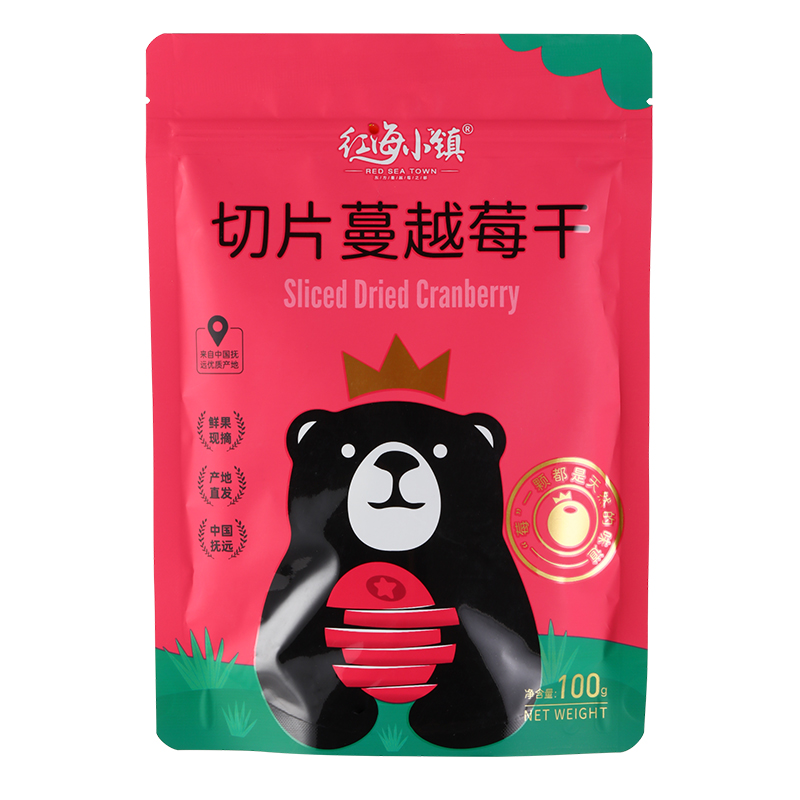 红海小镇切片蔓越莓干烘焙可用宝宝孕妇休闲营养零食袋中袋装100g