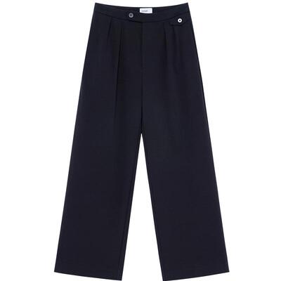 BLUE ERDOS春季简约通勤绵羊毛混纺西装阔腿裤B255F4009