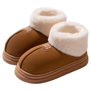 加绒保暖棉鞋女款2025新款包跟棉拖鞋女士冬季外穿厚底时尚雪地靴