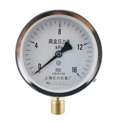 YE100膜盒压力表亿川天然气表