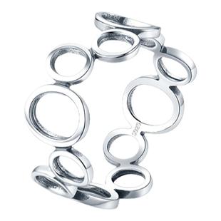 原创高级设计感s925纯银圆圈欧美ins潮食指戒指女百搭冷淡风指环