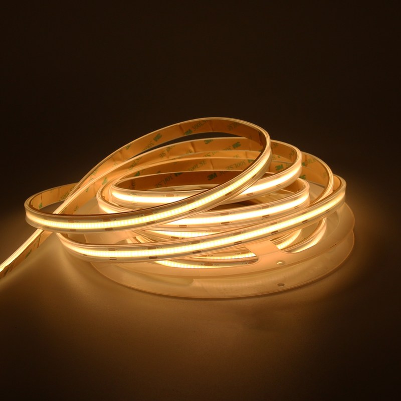 dc12v高亮高显强光灯条 IP67防水硅胶柔性无光斑无暗点cob软灯带