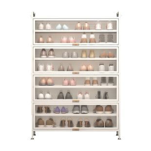 家用鞋架多层家用玄关鞋柜防尘大容量收纳柜入户上翻门一体碳钢柜