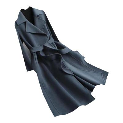 中长款过膝修身呢子双面羊绒大衣