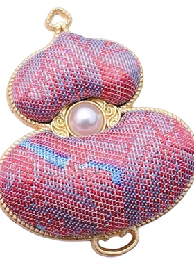 非遗中式国风宋锦手工双面钱包钱袋葫芦diy吊坠挂饰百搭汉服配件