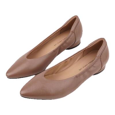 壹家尖头平底显瘦防掉跟浅口单鞋