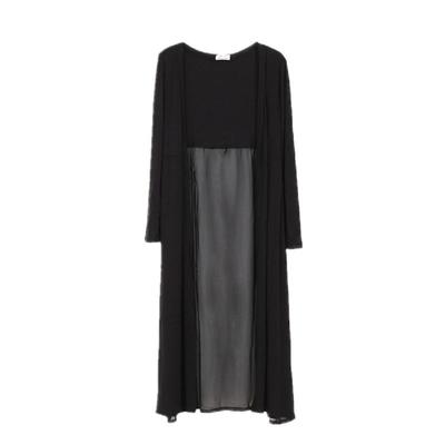 新款莫代尔雪纺拼接薄风衣外套