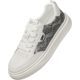 ZRO零度男鞋2026春季新款板鞋时尚花皮图案潮流鞋真皮舒适小白鞋